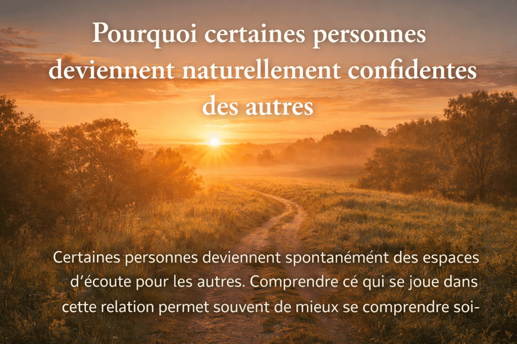 Pourquoi certaines personnes deviennent naturellement confidentes des&nbsp;autres